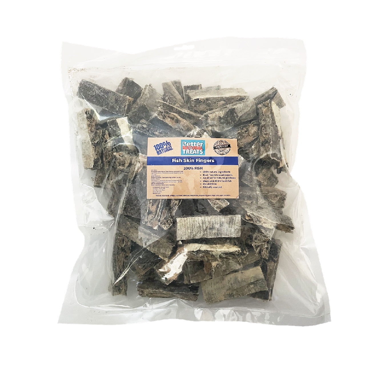 Better Natural Treats Fish Skin Fingers Dog Chews 1kg