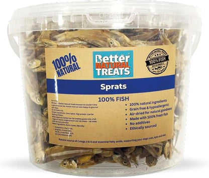 Better Natural Mini Sprats 500g Bucket Value Pack Natural Treats