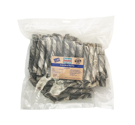 Better Natural Treats Fish Skin Twists Dog Chews 1kg