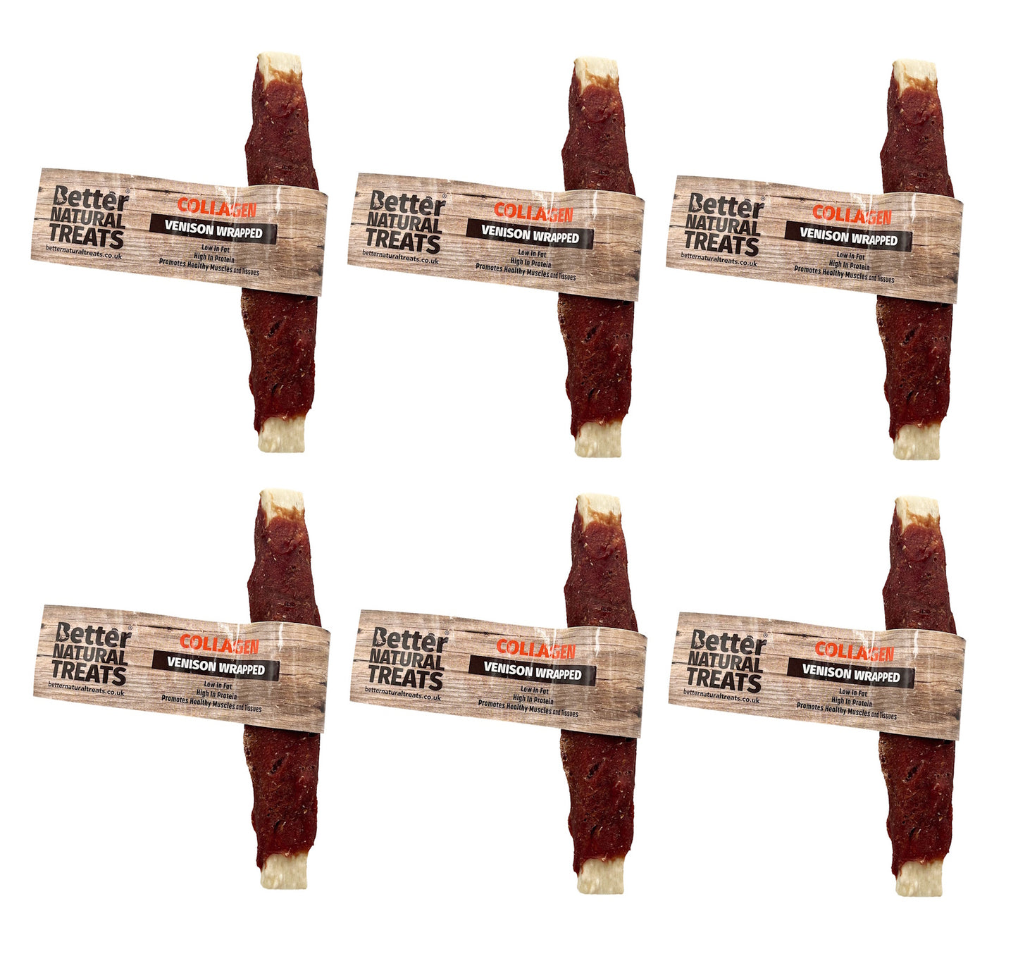 Better Natural Treats Venison Wrapped Collagen Stick Dog Chew 13cm