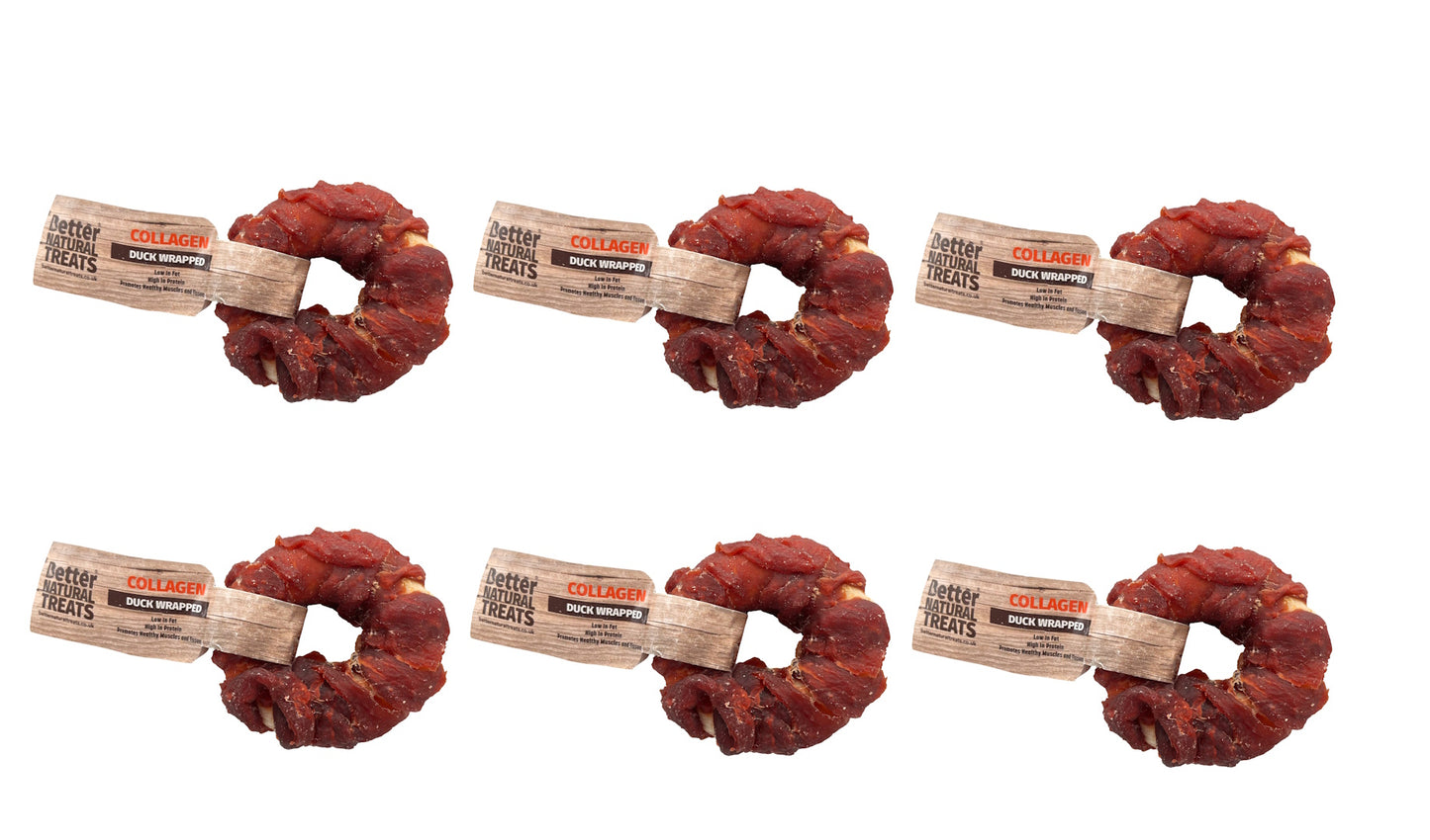Better Natural Treats Duck Wrapped Collagen Donut Dog Chew 7cm