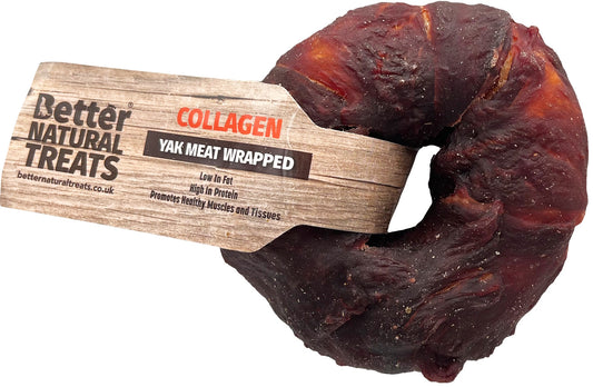 Better Natural Treats Yak Meat Wrapped Collagen Donut Dog Chew 7cm