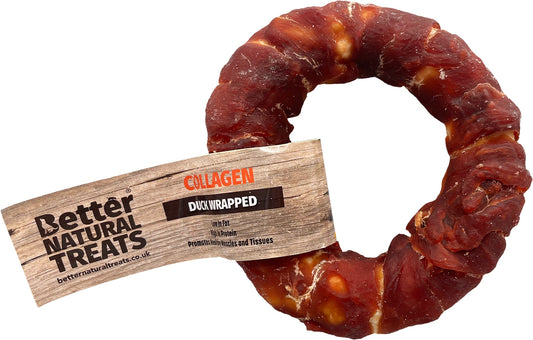 Better Natural Treats Duck Wrapped Collagen Donut Dog Chew 11cm