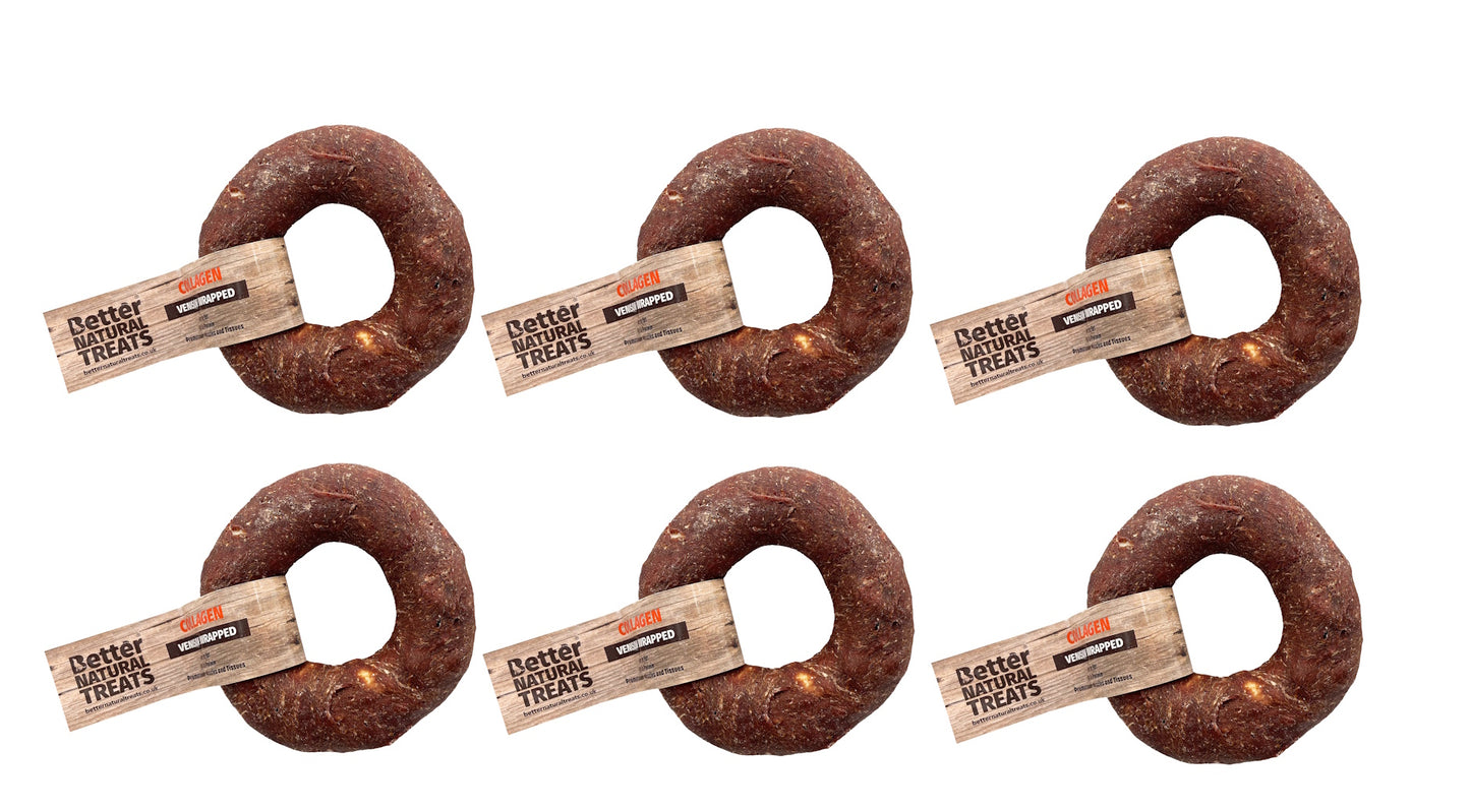 Better Natural Treats Venison Wrapped Collagen Donut Dog Chew 11cm