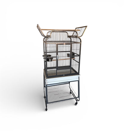Wundapets Thirlmere Medium Parrot Cage Antique Black With White Base