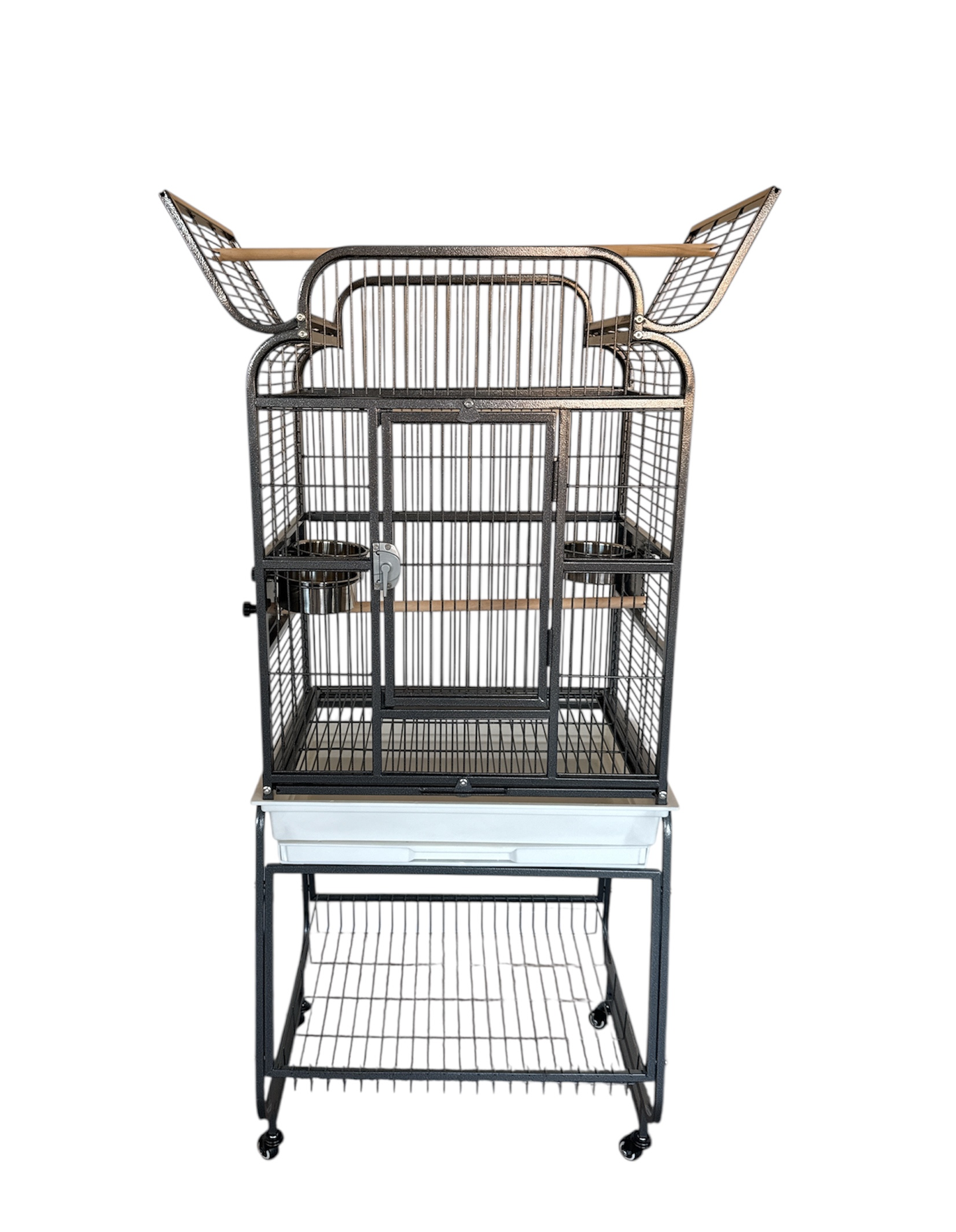 Wundapets Thirlmere Medium Parrot Cage Antique Black With White Base