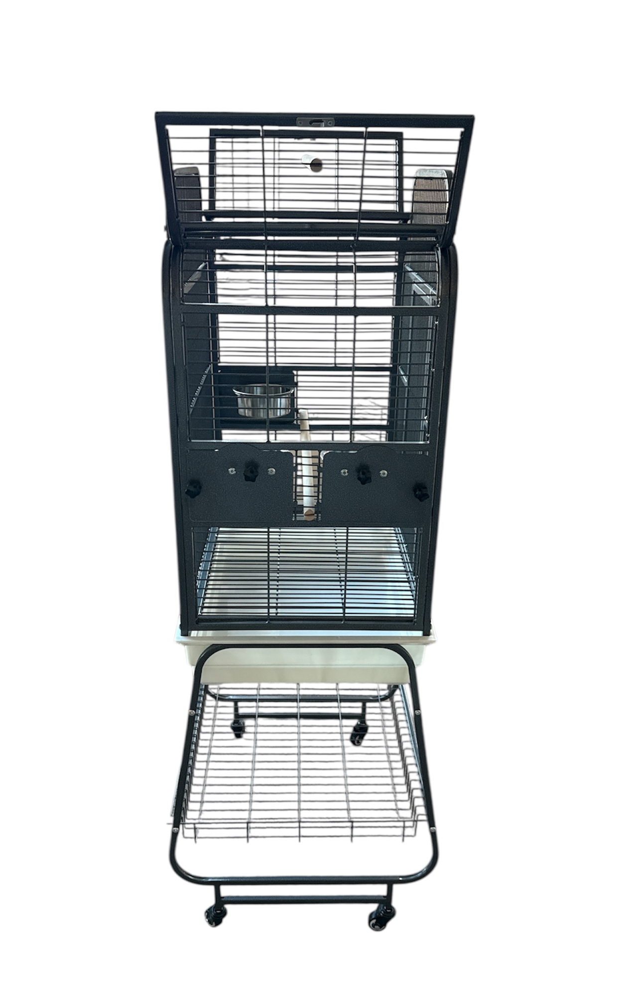 Wundapets Thirlmere Medium Parrot Cage Antique Black With White Base