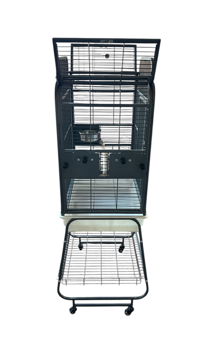 Wundapets Thirlmere Medium Parrot Cage Antique Black With White Base