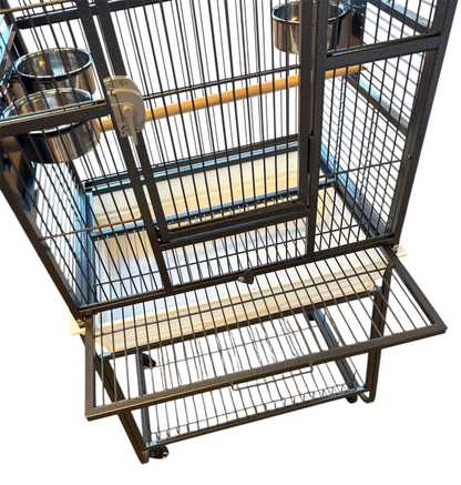 Wundapets Thirlmere Medium Parrot Cage Antique Black With White Base
