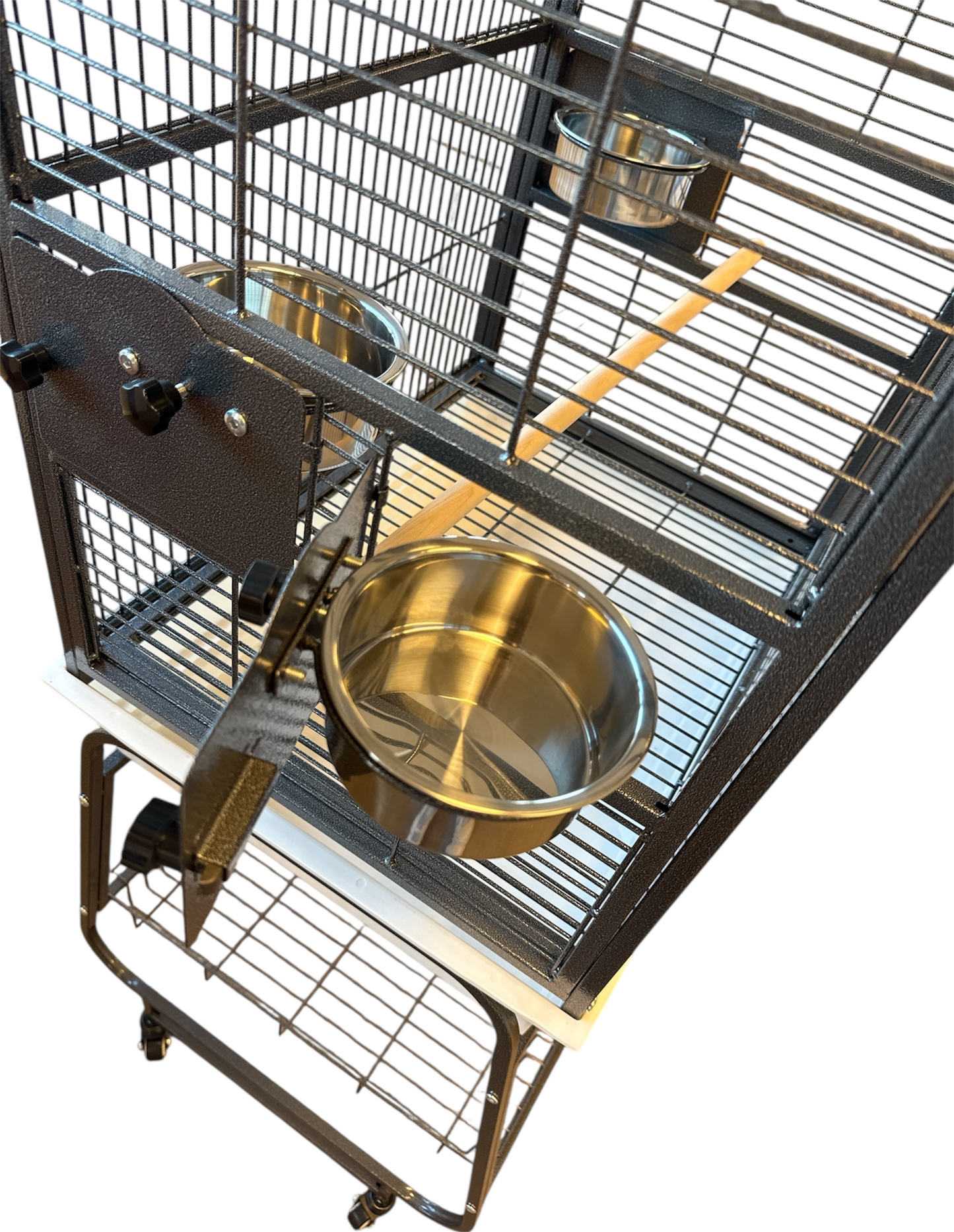 Wundapets Thirlmere Medium Parrot Cage Antique Black With White Base