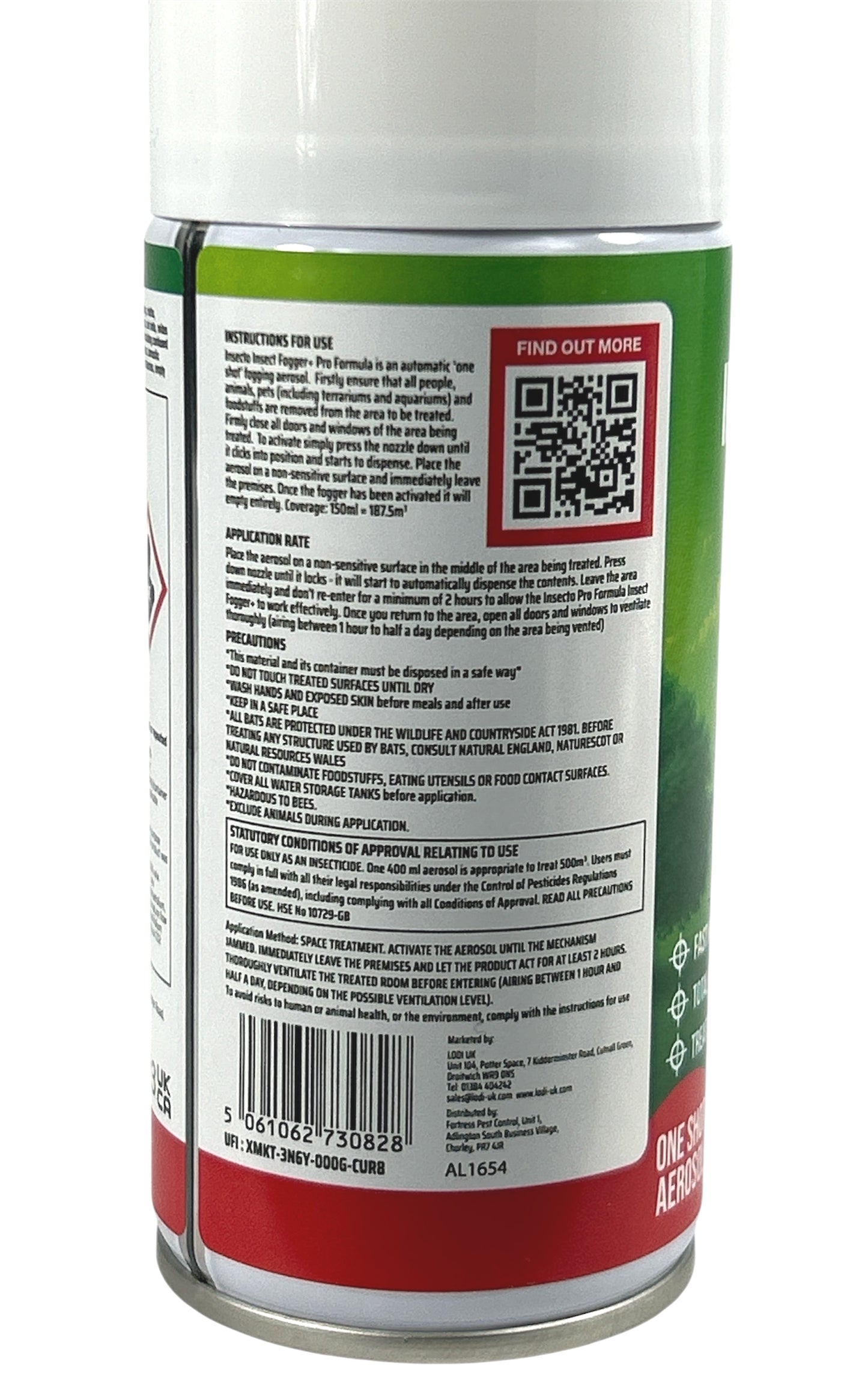 Fortress Pest Control Insect Fogger+ Pro Formula Insect Flea Killer 150ml