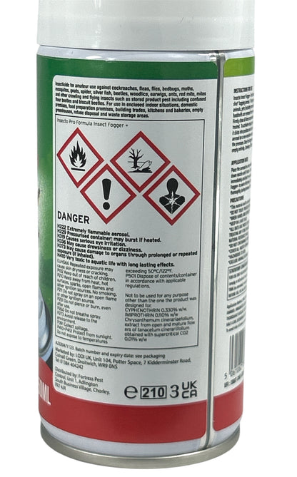 Fortress Pest Control Insect Fogger+ Pro Formula Insect Flea Killer 150ml