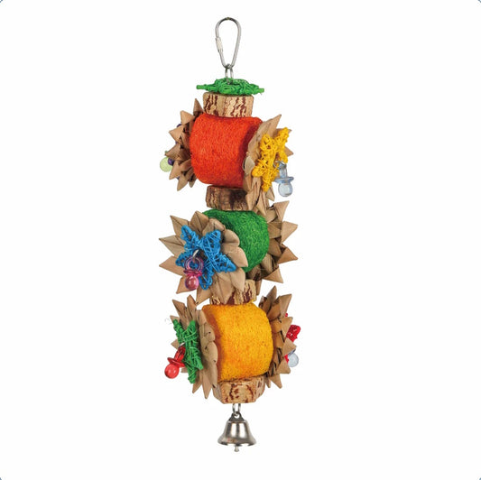 Sky Pets Palm Star Loofa & Palm Leaf Star Medium Parrot Toy