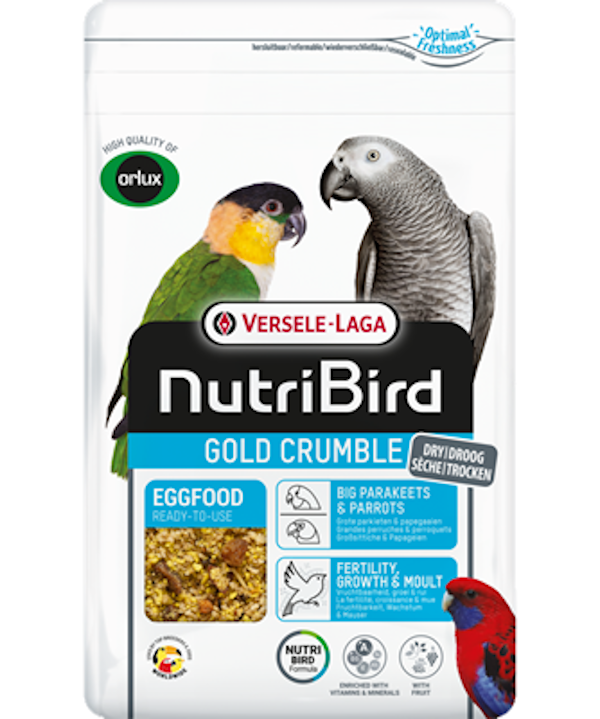 Versele-Laga Gold Crumble Egg Food For Large Parakeets & Parrots 800g
