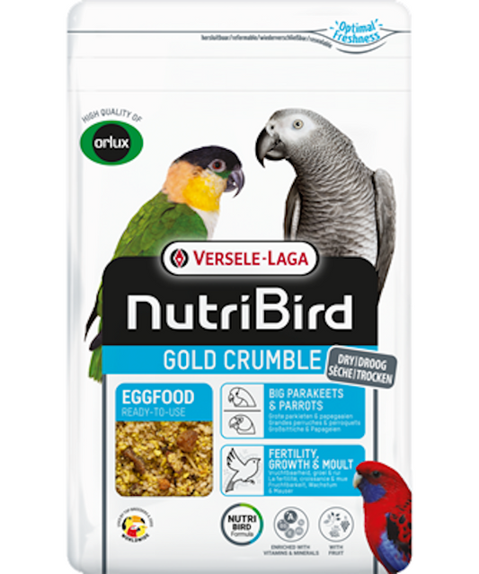 Versele-Laga Gold Crumble Egg Food For Large Parakeets & Parrots 800g
