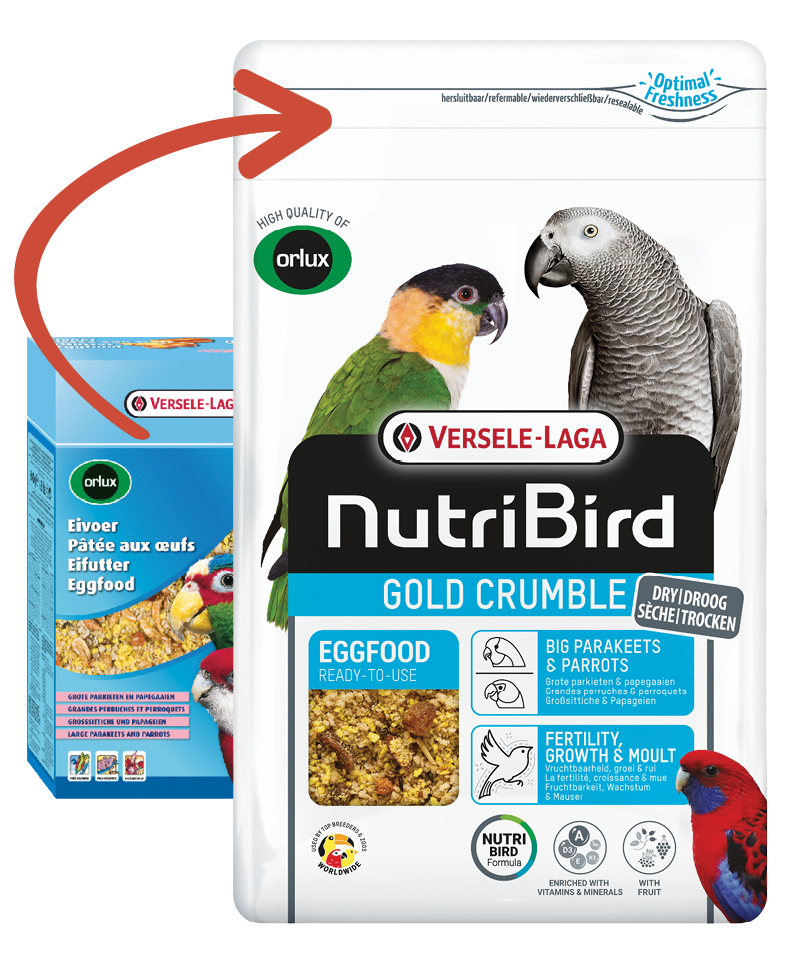 Versele-Laga Gold Crumble Egg Food For Large Parakeets & Parrots 800g