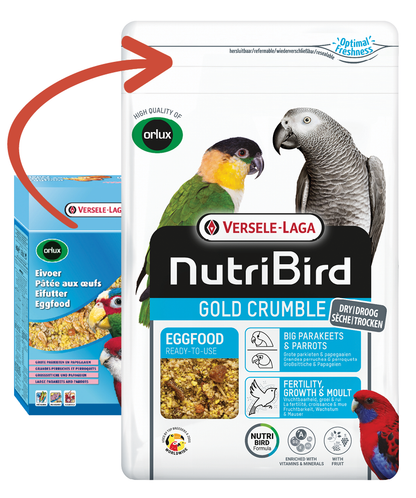 Versele-Laga Gold Crumble Egg Food For Large Parakeets & Parrots 800g