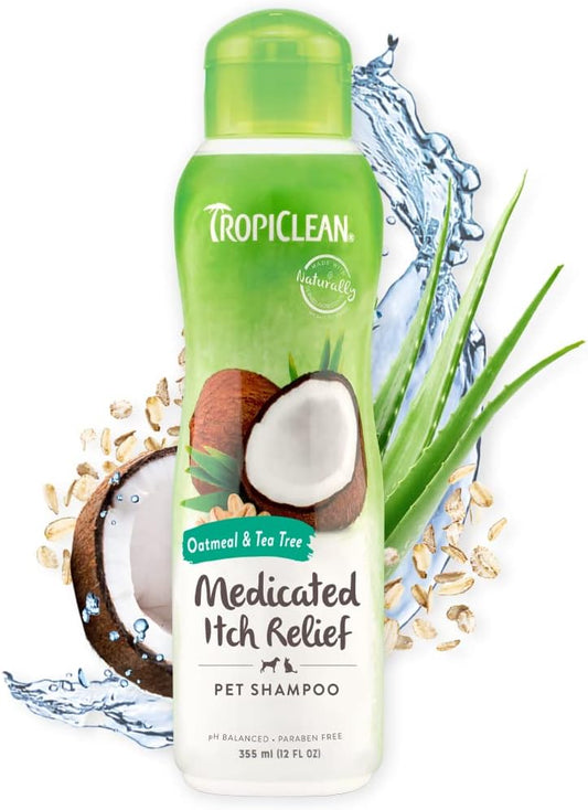 Tropiclean Oatmeal & Tea Tree Medicated Itch Relief Shampoo 355ml