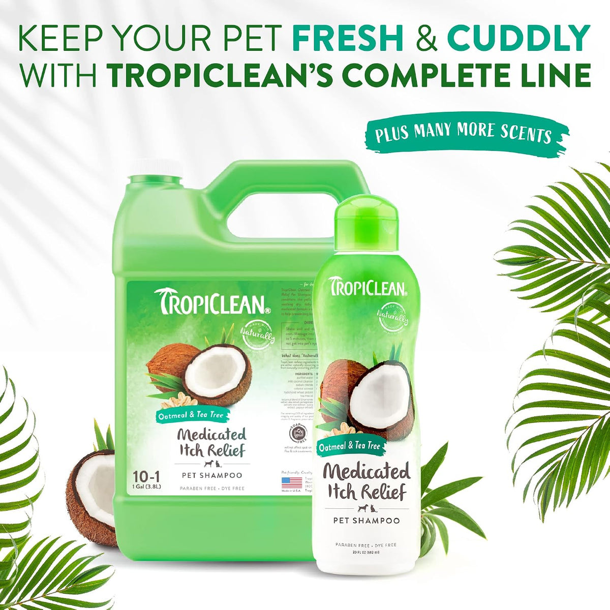 Tropiclean Oatmeal & Tea Tree Medicated Itch Relief Shampoo 355ml
