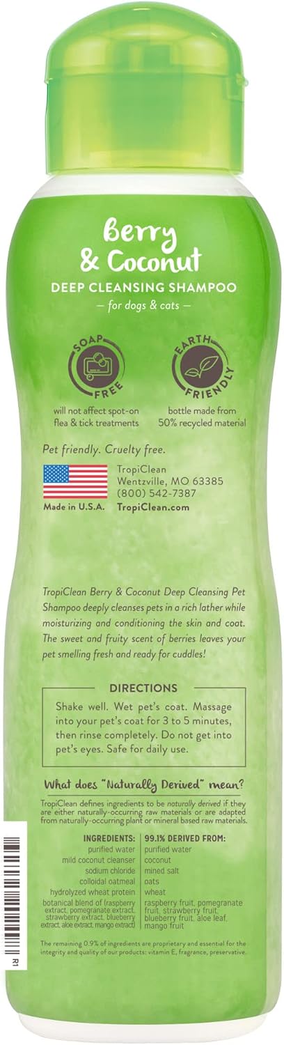 Tropiclean Berry & Coconut Deep Cleansing Shampoo 355ml