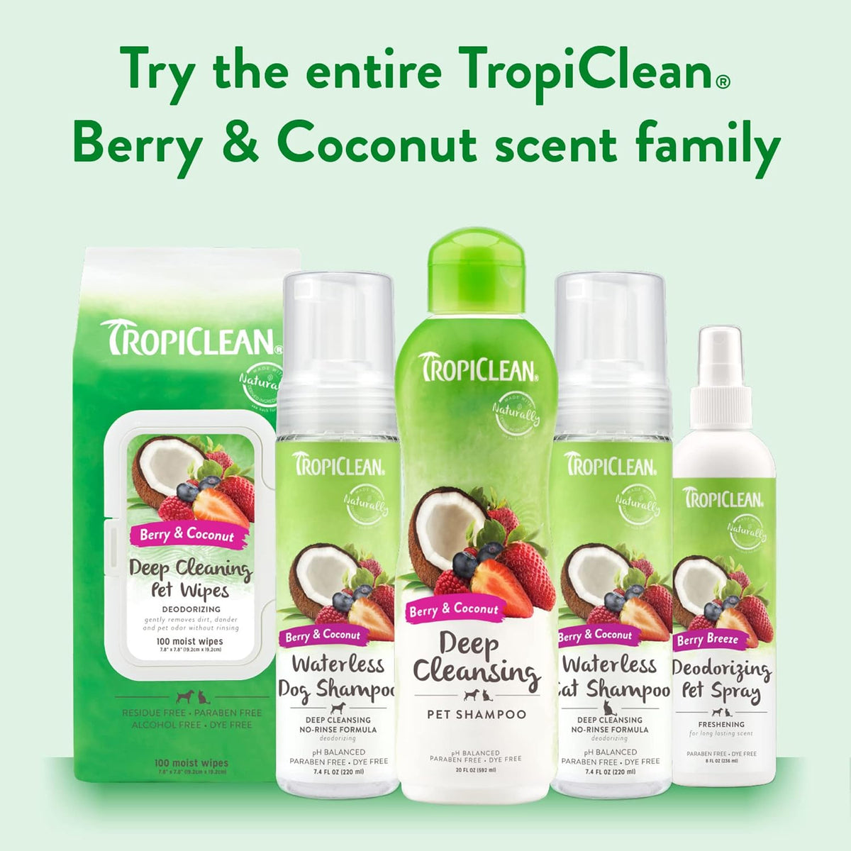 Tropiclean Berry & Coconut Deep Cleansing Shampoo 355ml