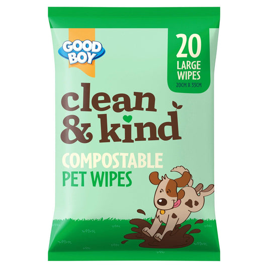 Good Boy Clean & Kind Compostable Pet Wipes 20pcs