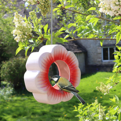 Wildlife World Ceramic Wild Poppy Hanging Wild Bird Feeder