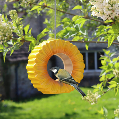 Wildlife World Ceramic Sunflower Hanging Wild Bird Feeder