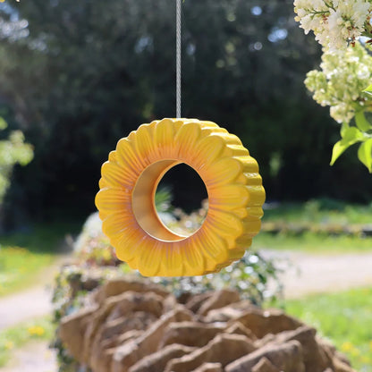 Wildlife World Ceramic Sunflower Hanging Wild Bird Feeder