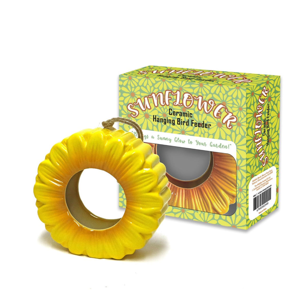 Wildlife World Ceramic Sunflower Hanging Wild Bird Feeder