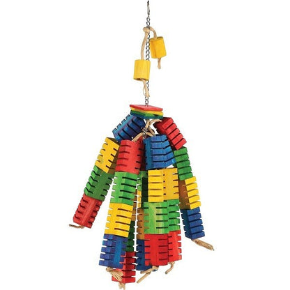 The Bird House Groovy Coloured Wooden Blocks Medium Bird Toy