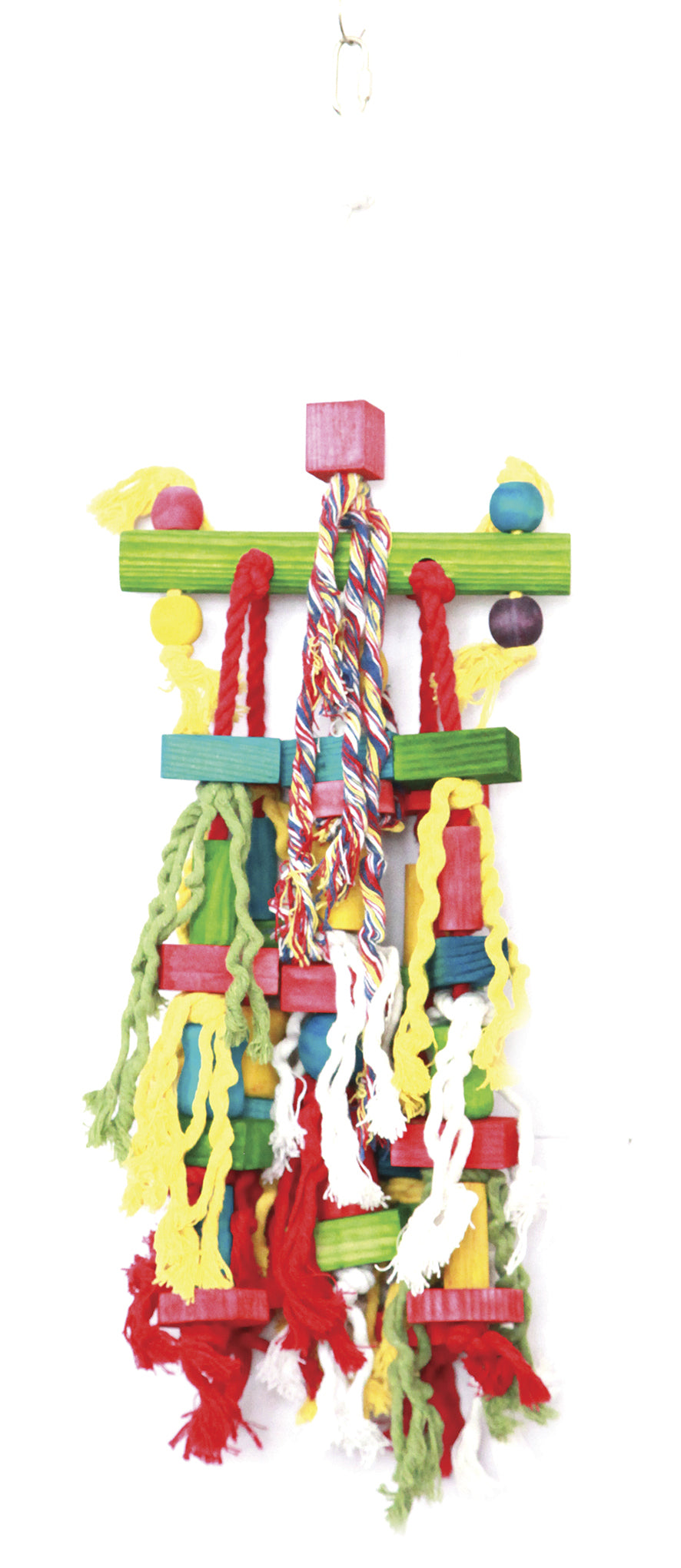 The Bird House Mishmash Wood & Rope Parrot Toy