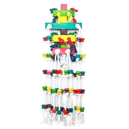 The Bird House Raindrop Large Colourful Hanging Parrot Toy