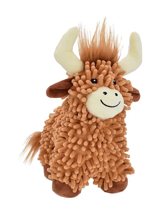 Happypet Highland Cow Floppy Squeaky Dog Toy