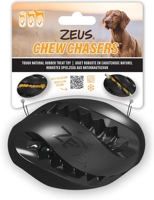 Zeus Chew Chasers Treat Rugby Ball Black 12.5cm