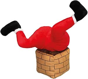 Holly Robin Santa Stuck In Chimney Plush Dog Toy