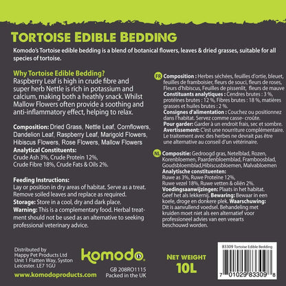 Komodo Tortoise Edible Bedding Botanical Herbs & Leaves 10ltr
