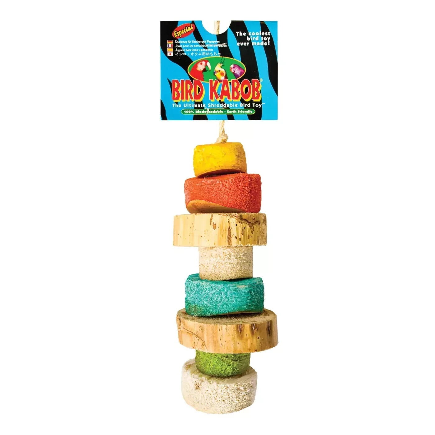 Bird Kabob Especial Multi Coloured Fun Shredding Bird Toy 35cm