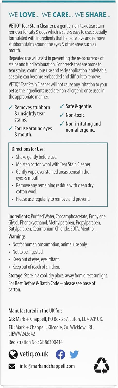 VetIQ Tear Stain Remover 100ml