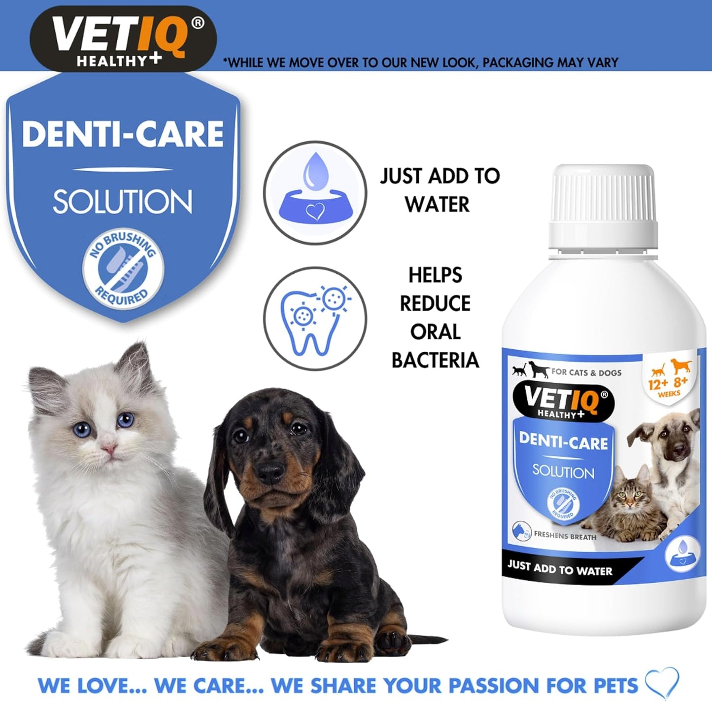 VetIQ 2in1 Denti Care Oral Hygiene Solution 250ml