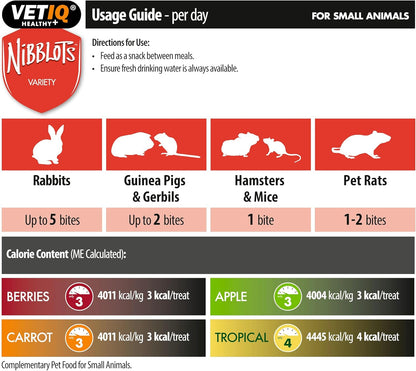 Vetiq Nibblots Small Animal Variety Pack, 4 x 30g Display Box