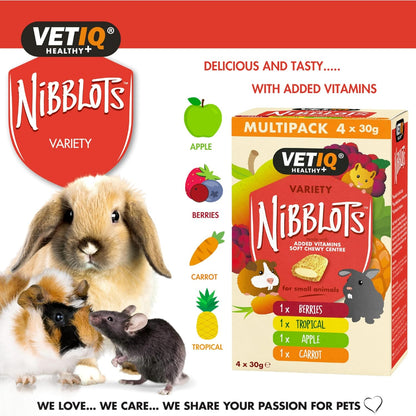 Vetiq Nibblots Small Animal Variety Pack, 4 x 30g Display Box