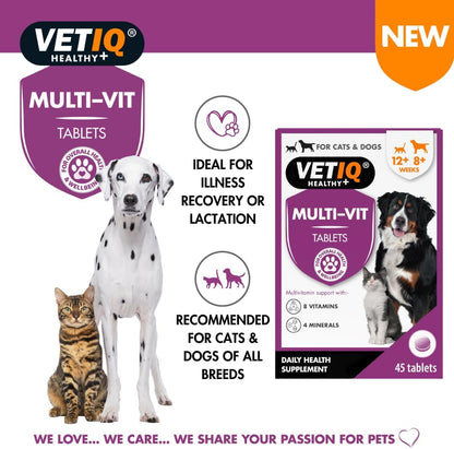 Vetiq Multi-Vit Tablets For Cats & Dogs 45 Tablets