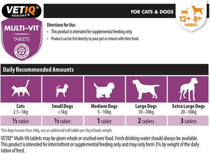 Vetiq Multi-Vit Tablets For Cats & Dogs 45 Tablets