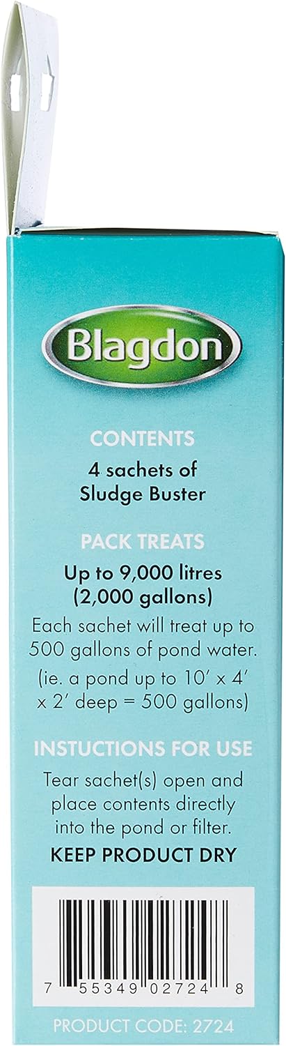 Blagdon Dirty Pond Sludge Buster Box Of 4 Sachets Treats 2000 Gallons