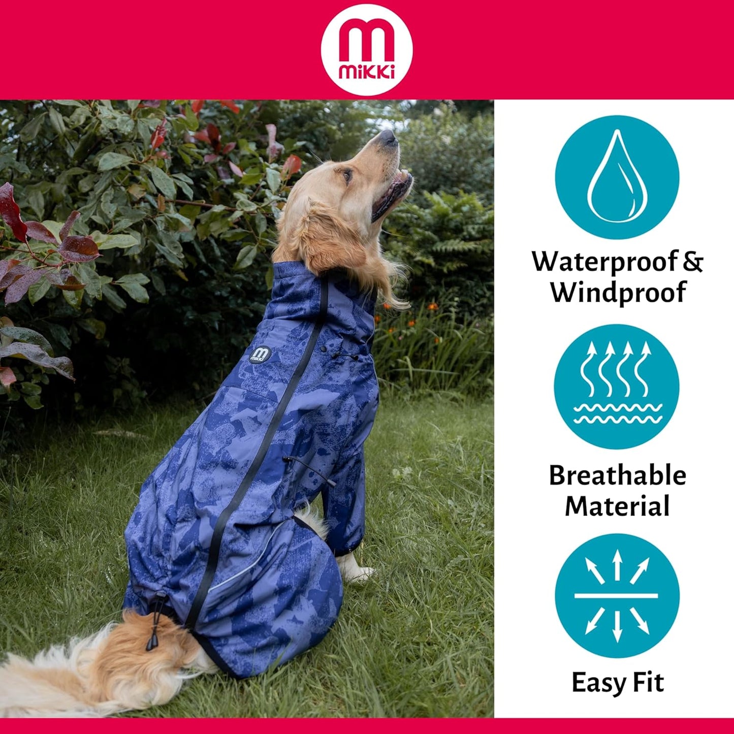 Mikki All Weather Coat Large 20" Blue