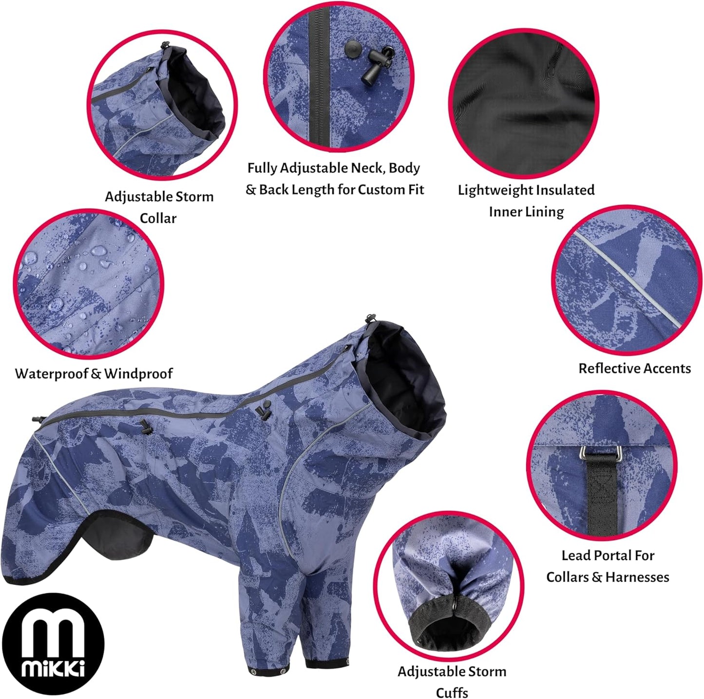Mikki All Weather Coat Large 20" Blue