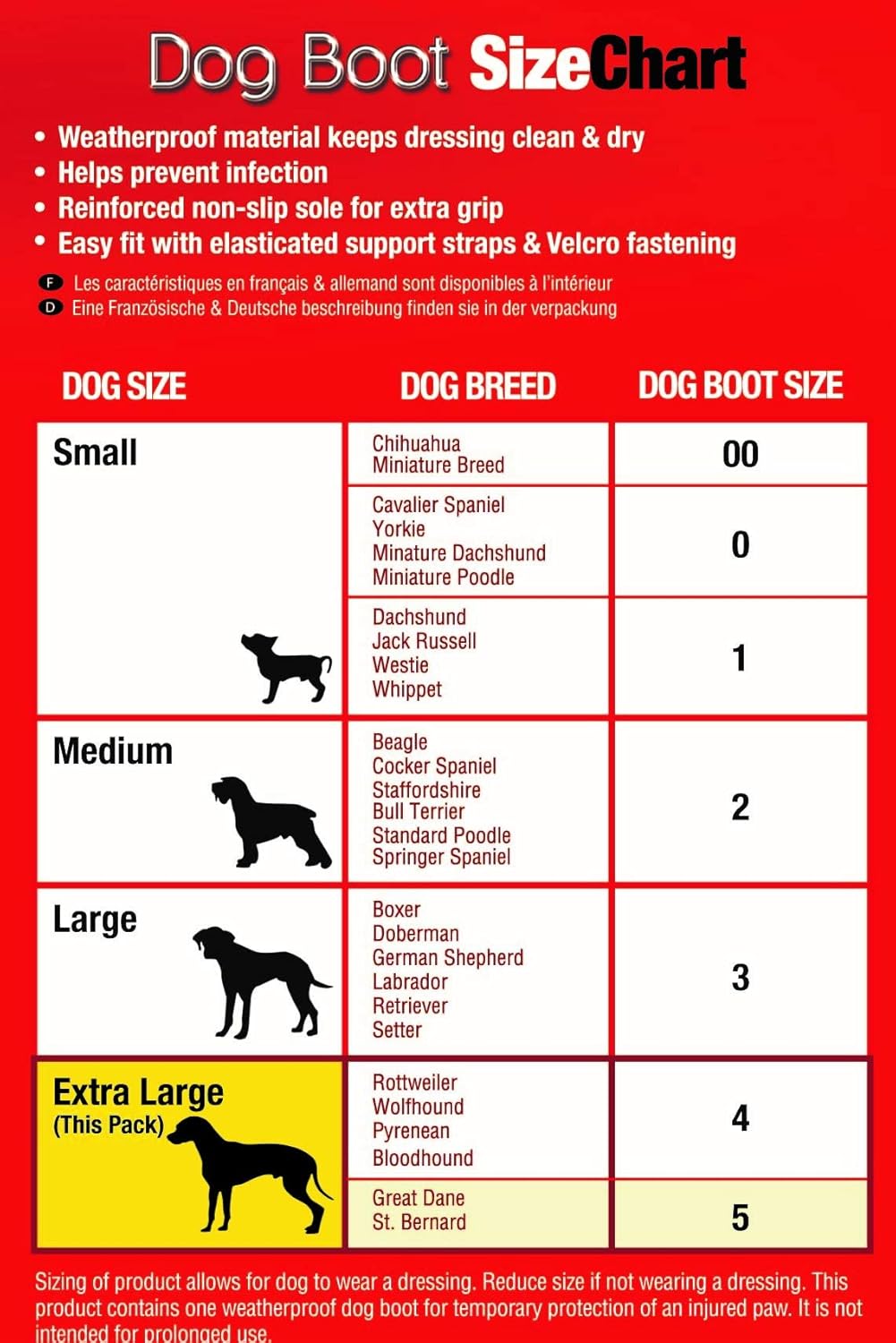 Mikki Dog Boot Size 5