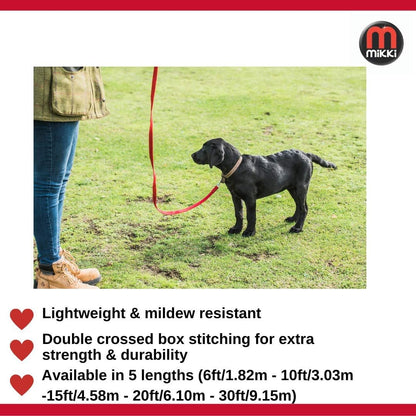 Mikki Recall Training Lead 20ft(6.10m) Black Or Red