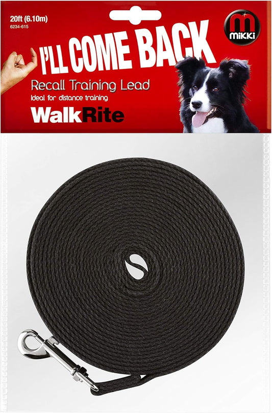 Mikki Recall Training Lead 20ft(6.10m) Black Or Red